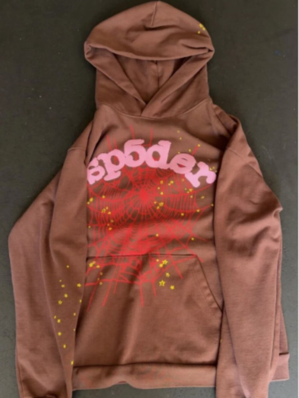 Brown Sp5der Hoodie (SIZE M)